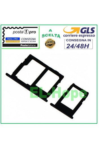 SLOT CART COMPARTMENT HOLDER NANO SIM + MICRO SD SAMSUNG GALAXY J3 2017 SM J330 BLACK