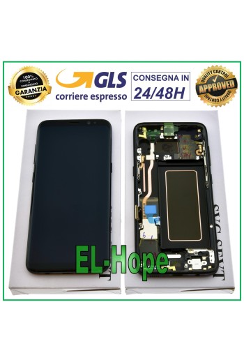 LCD DISPLAY + ORIGINAL FRAME SAMSUNG GALAXY S8 SM-G950 G950 F TOUCH SCREEN BLACK