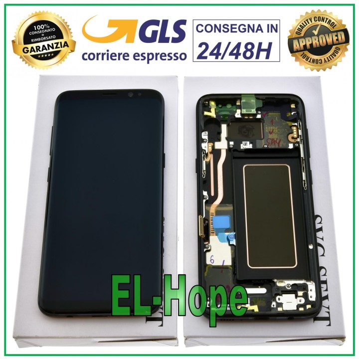 ORIGINAL TOUCH DISPLAY RENEWED SAMSUNG S8 SM-G950 SCREEN FRAME BLACK GH97-20457A