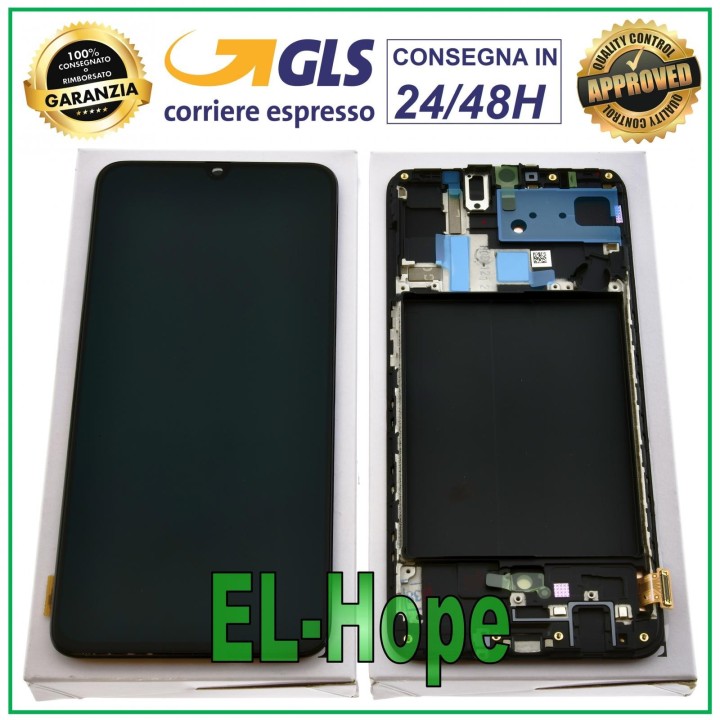 ORIGINAL DISPLAY SAMSUNG A70 SM-A705 A705F FRAME TOUCH SCREEN BLACK GH82-19747A