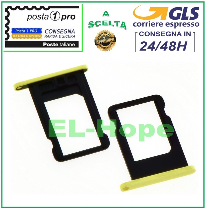 SIM CARD HOLDER SLOT FOR NANO SIM CARD HOLDER FOR APPLE IPHONE 5C YELLOW