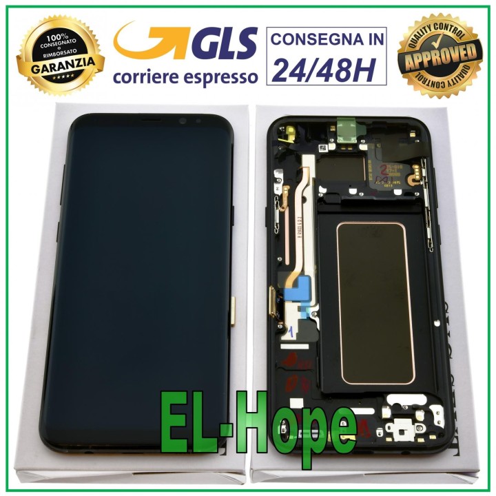 ORIGINAL FRAME DISPLAY SAMSUNG S8+ PLUS SM-G955 F TOUCH SCREEN BLACK GH97-20470A