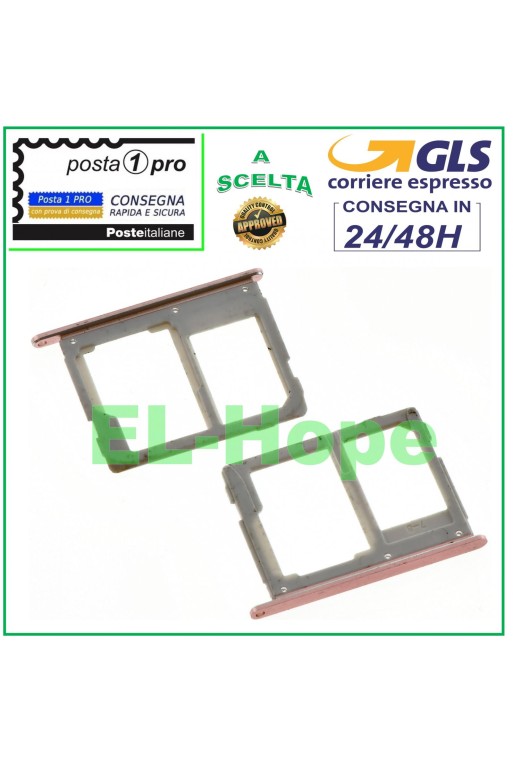 SLOT CARRIAGE COMPARTMENT NANO SIM CARD SD CARD SAMSUNG GALAXY A3 2016 SM A310 F PINK
