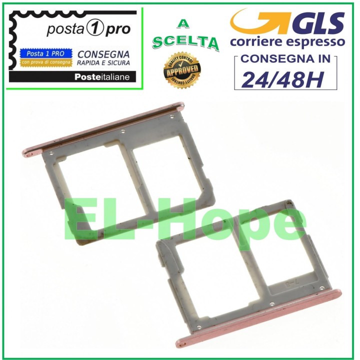SLOT CARRIAGE COMPARTMENT NANO SIM CARD SD CARD SAMSUNG GALAXY A3 2016 SM A310 F PINK