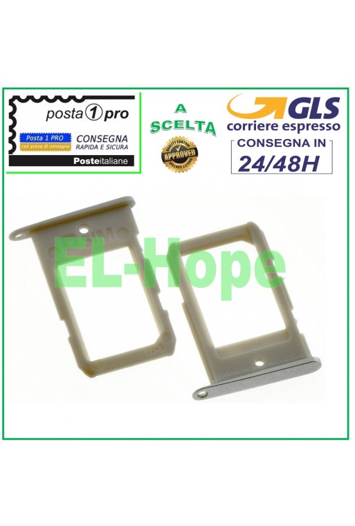 SLOT CARD HOLDER TROLLEY NANO SIM CARD SAMSUNG GALAXY S6 EDGE SM G925 F SILVER