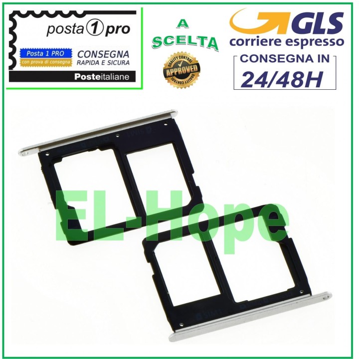 SLOT CARRIAGE COMPARTMENT NANO SIM + SD CARD SAMSUNG GALAXY A7 2016 SM A710 F SILVER