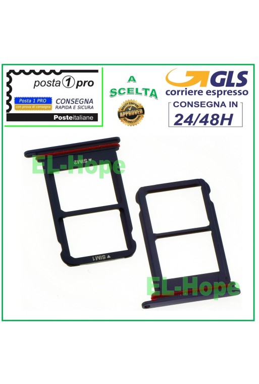SLOT CART COMPARTMENT NANO DUAL SIM CARD FOR HUAWEI MATE 10 PRO BLA-L09 L29 BLACK