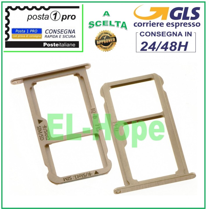 SLOT CART COMPARTMENT NANO SIM CARD MICRO SD HUAWEI MATE 9 MHA-L29 L09 GOLD GOLD
