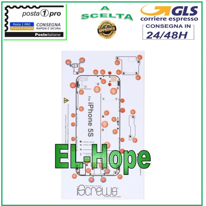 ISCREWS MAP SCREW HOUSING PAD ILLUSTRATED FOR DISASSEMBLY APPLE IPHONE 5S