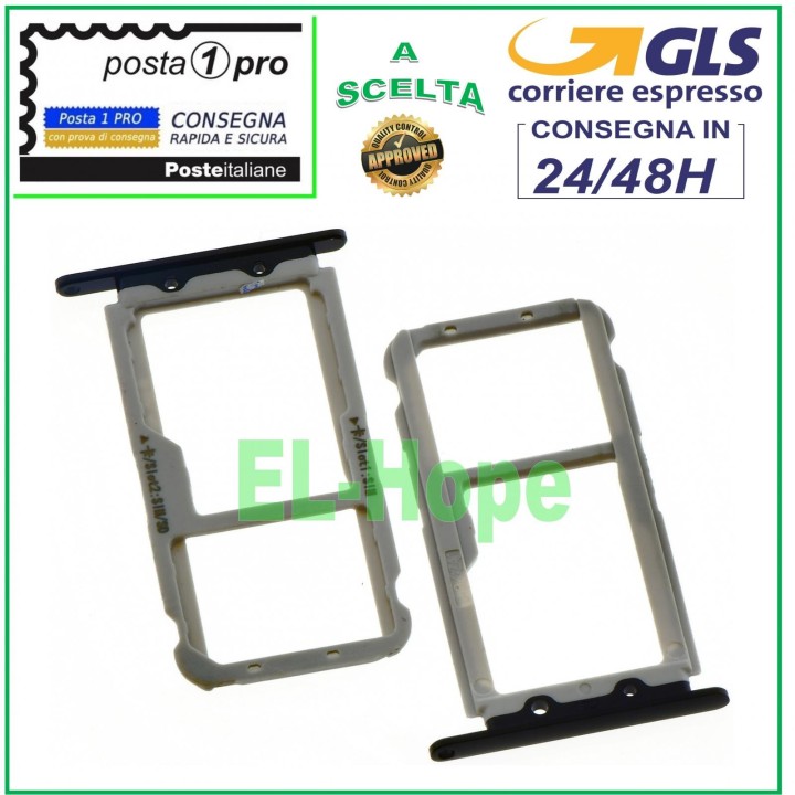 SLOT CART COMPARTMENT HOLDER NANO SIM CARD MICRO SD CARD HUAWEI NOVA 2S BLACK