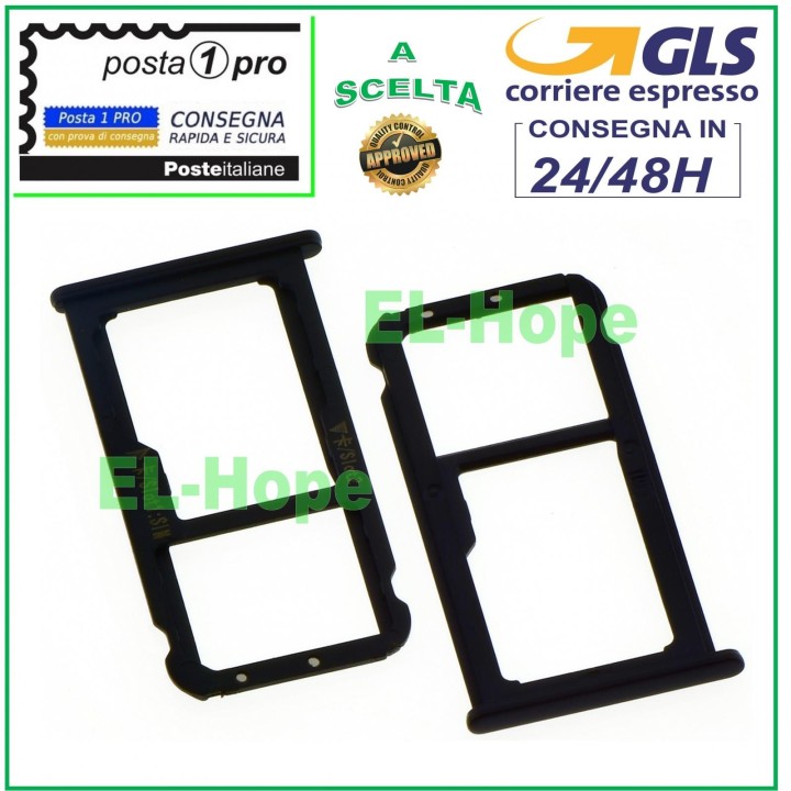SLOT CART COMPARTMENT NANO SIM MICRO SD CARD FOR HUAWEI MATE 10 LITE NOVA 2i BLACK