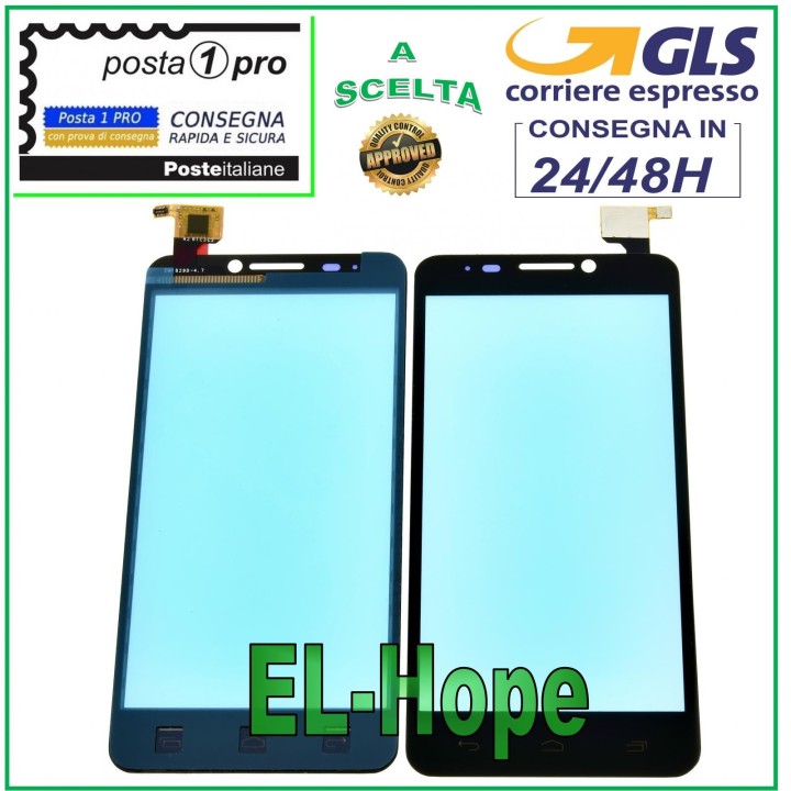 TOUCH SCREEN GLASS ALCATEL POP IDOL OT 6030 OT-6030D DIGITIZER BLACK