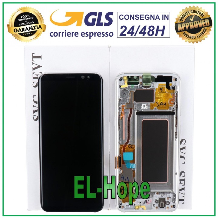 ORIGINAL FRAME DISPLAY SAMSUNG S8 SM-G950 G950 TOUCH SCREEN SILVER GH97-20473B