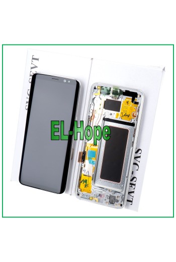 ORIGINAL FRAME LCD DISPLAY SAMSUNG GALAXY S8 SM-G950 G950 F TOUCH SCREEN SILVER