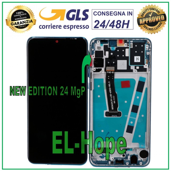 DISPLAY FRAME FOR HUAWEI P30 LITE NEW EDITION 24 MP TOUCH SCREEN ASSEMBLED BLUE