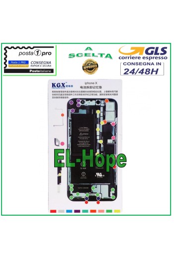 MAGNETIC ISCREWS PAD MAT ILLUSTRATED FOR DISMANTLING APPLE IPHONE X SCREWS