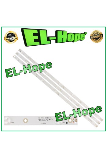 KIT OF 3 7 LED STRIP BARS FOR 32 TV PHILIPS GJ-2K16 D307-V1.1 01P26 L620mm