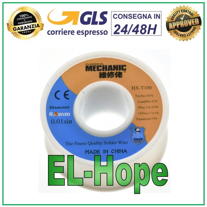 TIN DIAMETER 0.5mm 55gr 63/37 REEL WIRE SOLDERING MICRO SOLDERING