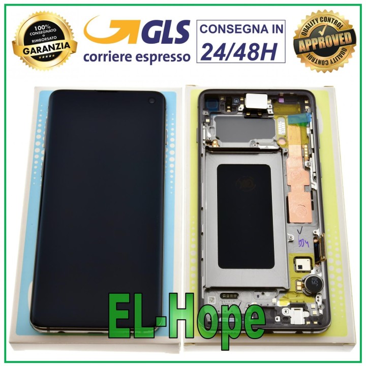 ORIGINAL RENEWED SAMSUNG S10 SM-G973F DS TOUCH PRISM BLACK DISPLAY GH82-18850A