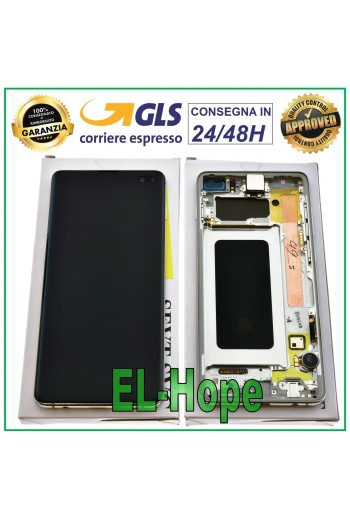 ORIGINAL LCD DISPLAY SAMSUNG GALAXY S10 PLUS SM-G975F TOUCH SCREEN PRISM WHITE