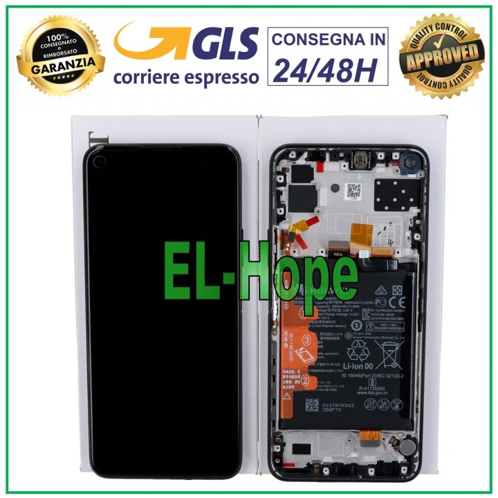 ORIGINAL LCD DISPLAY + FRAME AND BATTERY HUAWEI P40 LITE 5G CDY-NX9A TOUCH BLACK