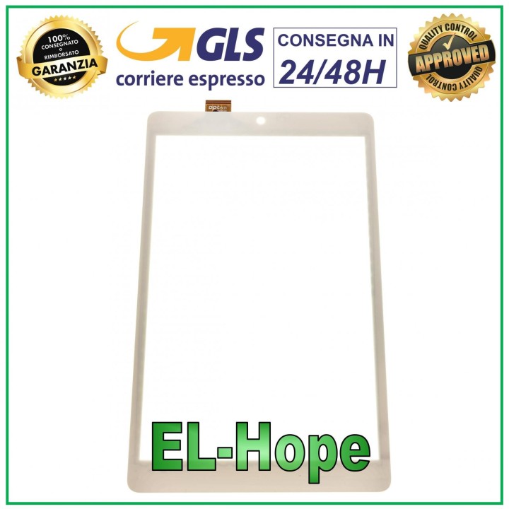 TOUCH SCREEN GLASS FOR TABLET ALCATEL WIND TAB 8 One PIXI 3 OT 9022 9022X WHITE