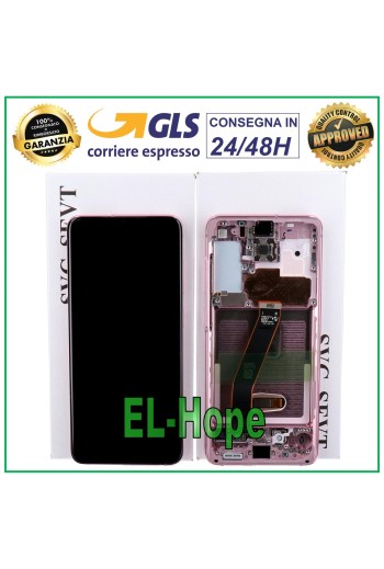 LCD DISPLAY + ORIGINAL FRAME SAMSUNG GALAXY S20 SM-G980 G981 TOUCH SCREEN PINK