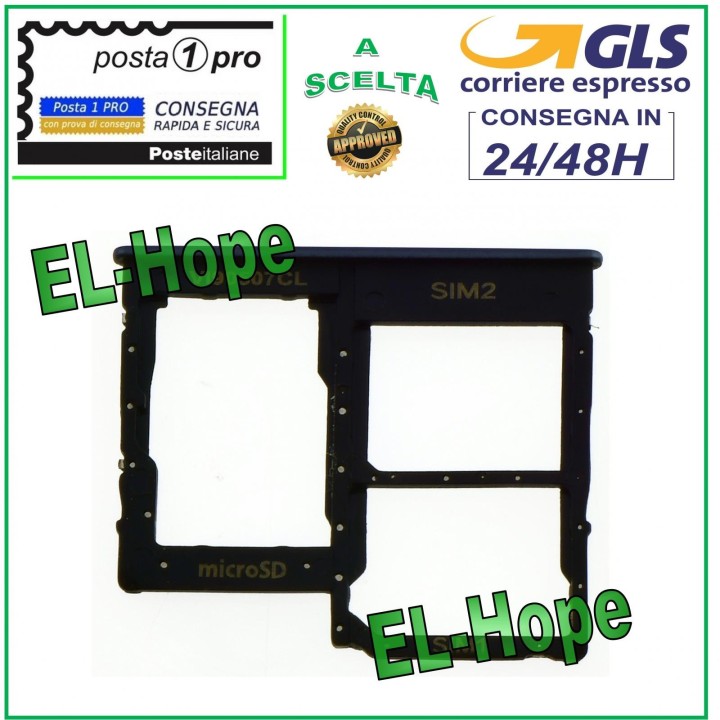 SLOT CART COMPARTMENT HOLDER NANO SIM MICRO SD SAMSUNG GALAXY A40 SM-A405F BLACK