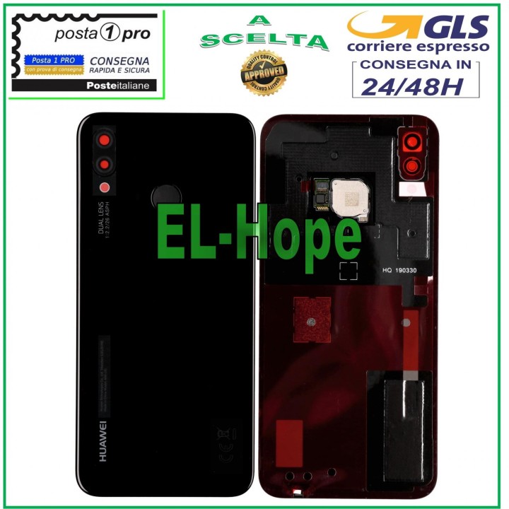 ORIGINAL HUAWEI P20 LITE BACK COVER GLASS BATTERY COVER BLACK
