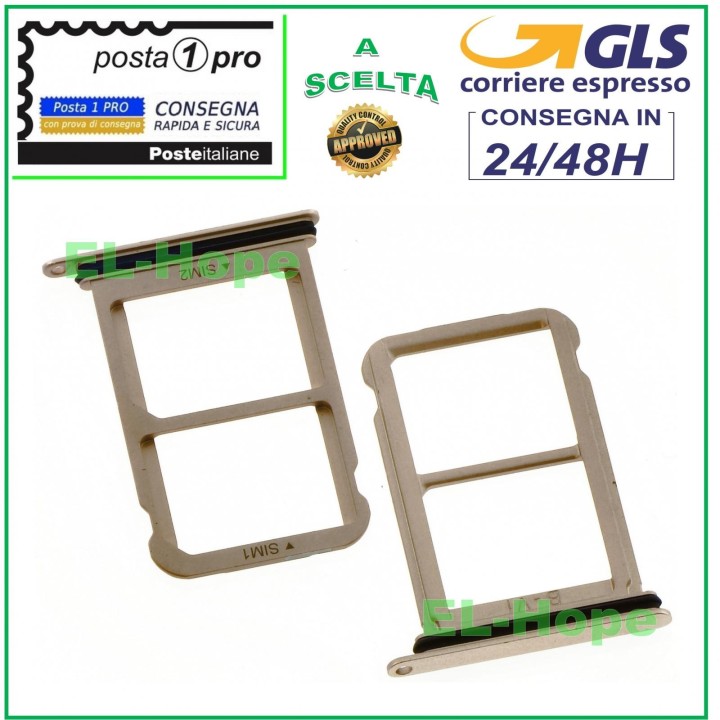 SLOT CART COMPARTMENT NANO DUAL SIM CARD FOR HUAWEI P20 EML-L09 GOLD