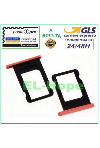 SLOT CART COMPARTMENT HOLDER NANO SIM CARD HOUSING CARD FOR APPLE IPHONE 5C PINK
