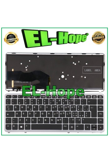 HP ELITEBOOK 840 G1 G2/ 850 G1 G2 FRAME SILVER BACKLIT ITALIAN KEYBOARD