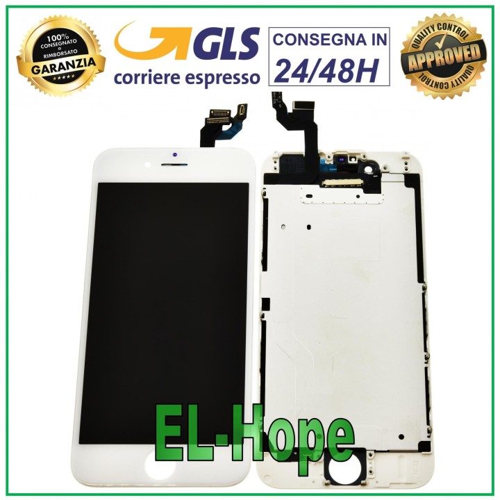 LCD DISPLAY FOR APPLE IPHONE 6 6G TOUCH SCREEN WHITE GLASS EQUAL TO ORIGINAL