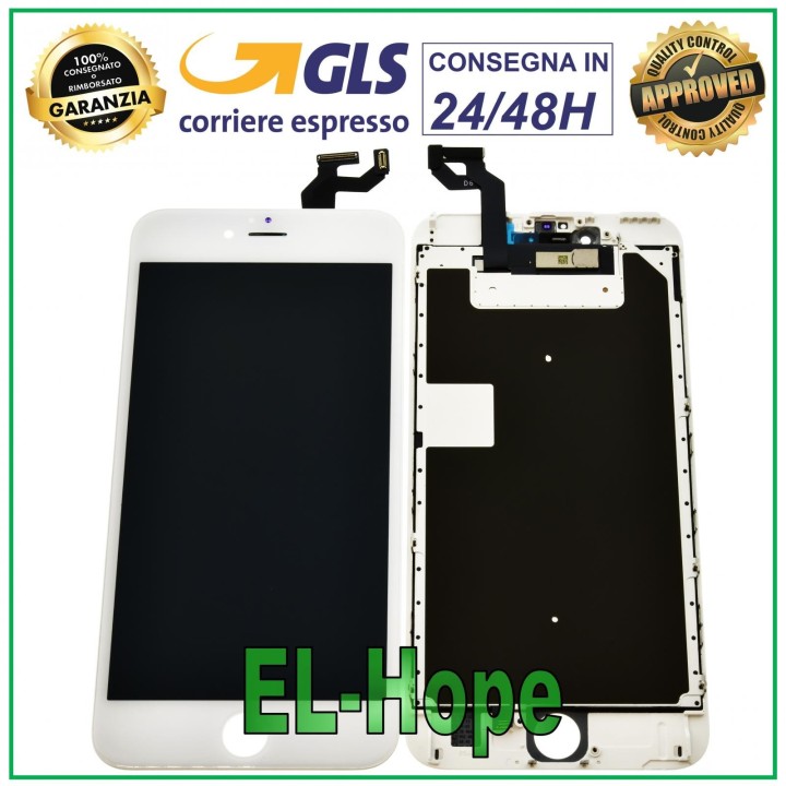 LCD DISPLAY FOR APPLE IPHONE 6S PLUS TOUCH SCREEN WHITE GLASS EQUAL TO ORIGINAL