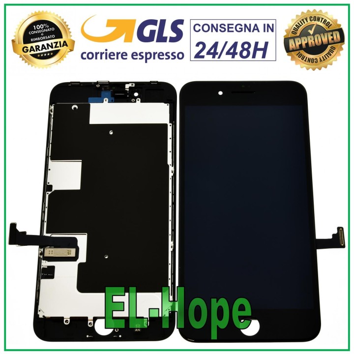 LCD DISPLAY FOR APPLE IPHONE 8 PLUS TOUCH SCREEN BLACK GLASS EQUAL TO ORIGINAL