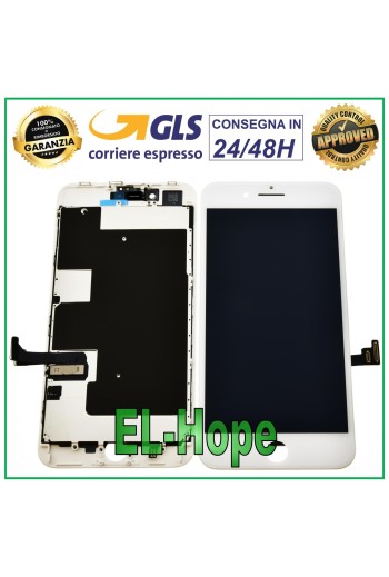 LCD DISPLAY FOR APPLE IPHONE 8 PLUS TOUCH SCREEN WHITE GLASS EQUAL TO ORIGINAL