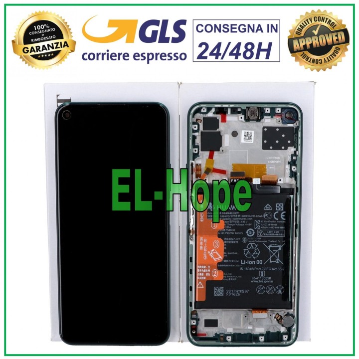 ORIGINAL LCD DISPLAY + FRAME AND BATTERY HUAWEI P40 LITE 5G CDY-NX9A TOUCH GREEN