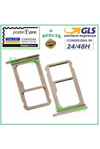 SLOT CART COMPARTMENT HOLDER NANO SIM CARD + MICRO SD FOR HUAWEI MATE 10 PINK GOLD