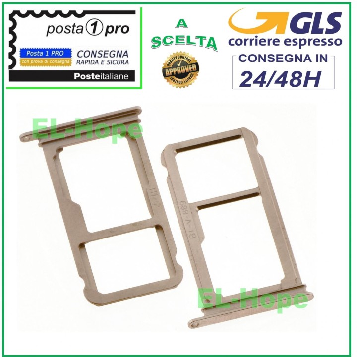 SLOT CART COMPARTMENT HOLDER NANO SIM CARD + MICRO SD FOR HUAWEI MATE 10 PINK GOLD