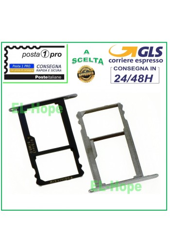 SLOT CARRIAGE COMPARTMENT NANO SIM CARD + MICRO SD FOR HUAWEI MATE 7 MT7-TL10 SILVER