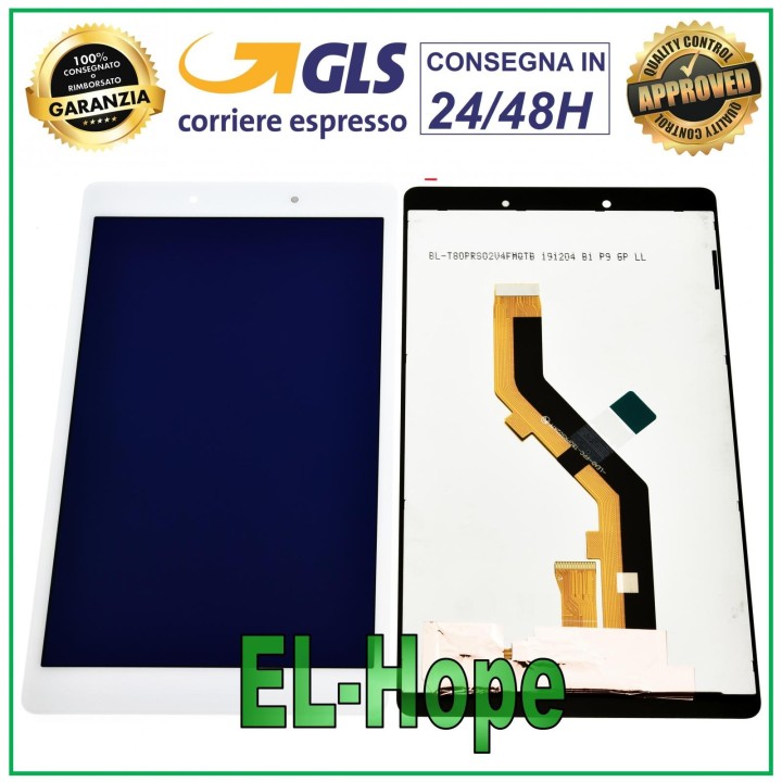 LCD DISPLAY FOR SAMSUNG GALAXY TAB A 8.0 SM-T290 REV. WIFI TOUCH WHITE GLASS