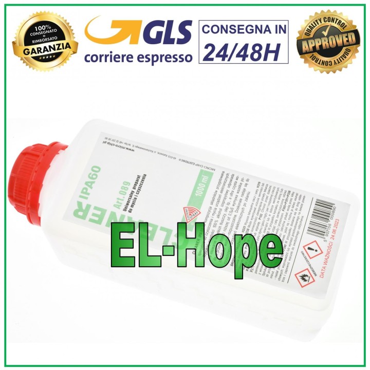 LIQUID DETERGENT ULTRASONIC TANK CHEMICAL BATH ISOPROPYL ALCOHOL 1 LT