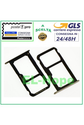 SLOT CART COMPARTMENT NANO SIM MICRO SD HUAWEI P9 LITE VNS-L31 L23 L21 GOLD