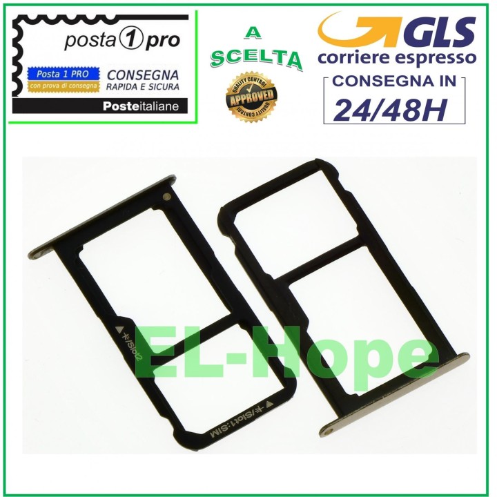 SLOT CART COMPARTMENT NANO SIM MICRO SD HUAWEI P9 LITE VNS-L31 L23 L21 GOLD