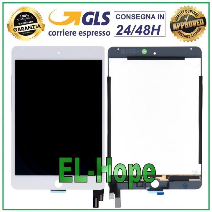 TOUCH SCREEN LCD DISPLAY FOR APPLE iPad MINI 4 A1538 A1550 WHITE GLASS SCREEN