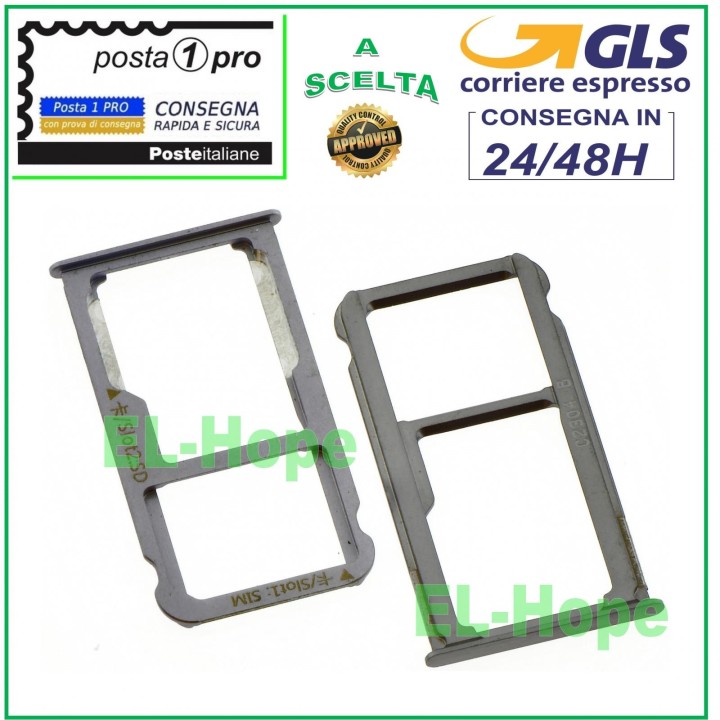 SLOT CARRIAGE COMPARTMENT NANO SIM CARD + MICRO SD FOR HUAWEI MATE 8 NXT-L29 GREY
