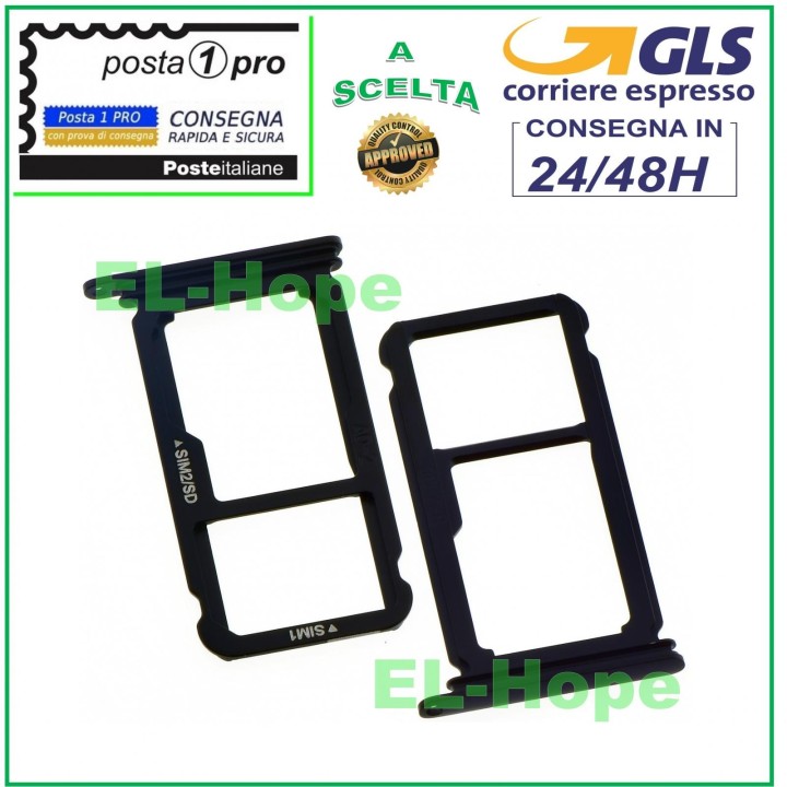 NANO SIM CARD SLOT + MICRO SD READER FOR HUAWEI P10+ PLUS BLACK