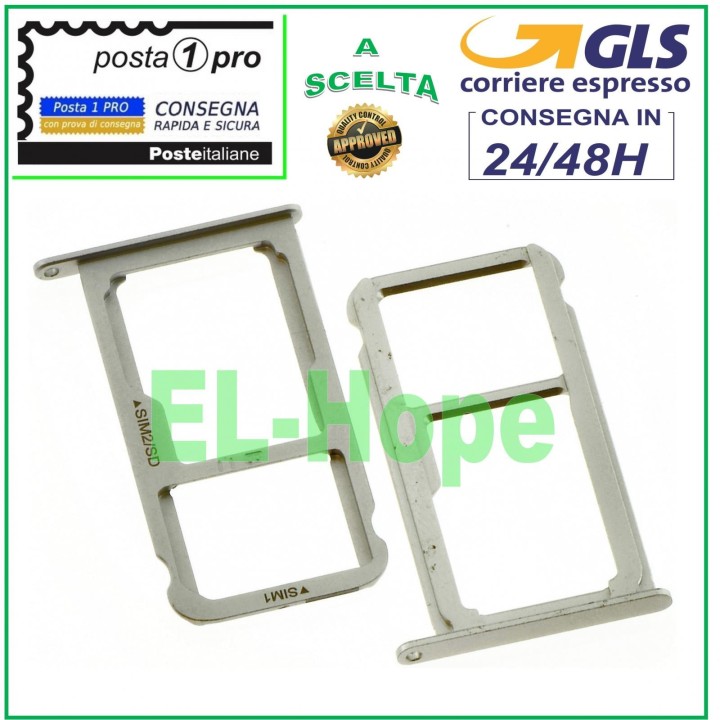 HUAWEI P9 EVA-L09 L19 L29 SILVER NANO SIM + MICRO SD CARD COMPARTMENT SLOT
