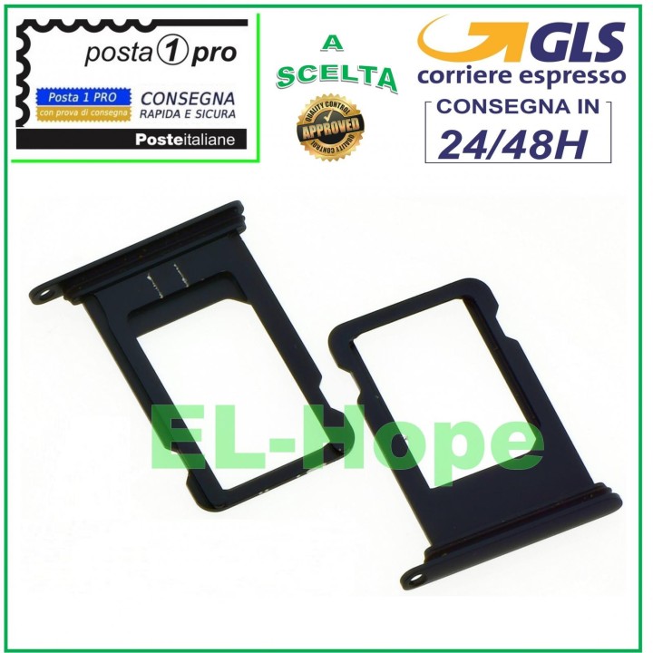 SLOT CART COMPARTMENT HOLDER NANO SIM CARD FOR APPLE IPHONE 8 8G 8+ PLUS BLACK