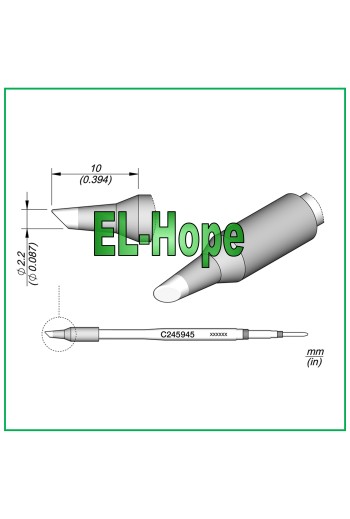 CARTRIDGE C245945 JBC CARTRIDGE BEVEL 2.2 mm ORIGINAL SOLDERING IRON TIP